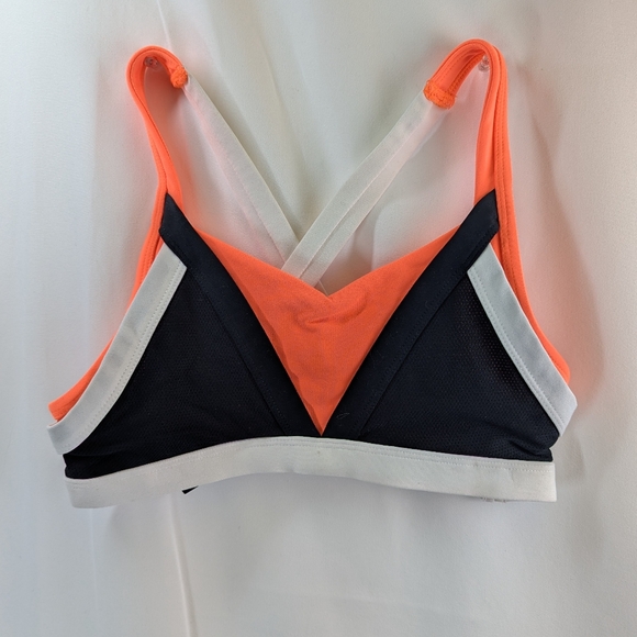 Lorna Jean orange cross strips sports bra size S - Picture 2 of 8